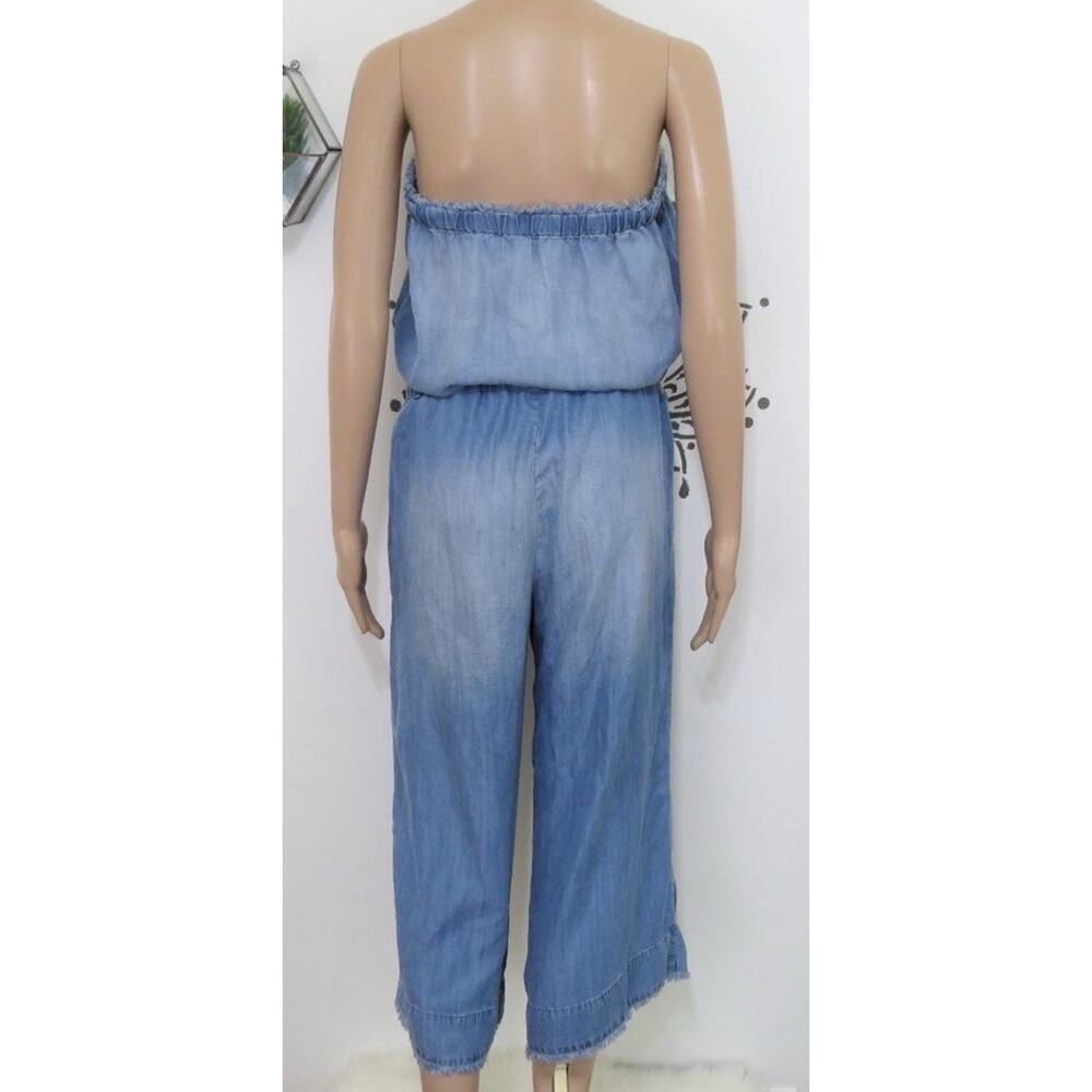 Chelsea & violet Chambray‎ Strapless Soft Denim Jumpsuit Size Small